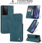 Samsung Galaxy S22 Ultra Telefoonhoesje | Hoogwaardig Leren Bookcase | Portemonnee | Blauw