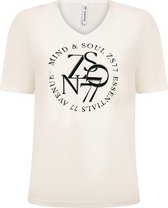 Zoso T-shirt Marcella 221  Off White Green 0005 1250 Dames Maat - L