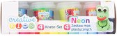 Kids Creative Kleiset - Neon - Kinder Klei - 23 x 7 x 6 cm - Set van 4x 55 gram