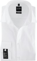 OLYMP Level 5 body fit overhemd - mouwlengte 7 - wit - Strijkvriendelijk - Boordmaat: 46