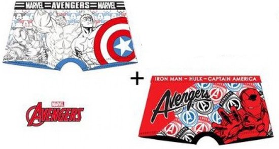 Avengers boxershort - Marvel - Iron Man - Captain America - Hulk - 2 stuks - maat 4/5 jaar