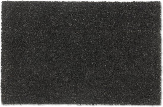 Relaxdays Paillasson coco - paillasson porte d'entrée - tapis d'entrée - tapis d'extérieur noir - 60 x 40 cm