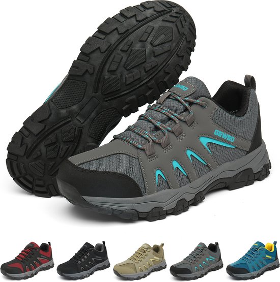 Geweo Chaussures de randonnée Unisexe - Plein air Antidérapantes - Imperméables et Respirantes - Extra Comfort - Grijs - Taille 45