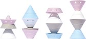 HIX - Pastel Colors, 4 cônes de construction convertibles en caoutchouc de silicone élastique, en boîte 8,2x8,2x14,3cm, 0+