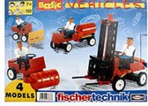 fischer technik basic vehicles - bouwdoos - modelbouwkist - Vorkheftruck Straatwals, Sneeuwschuiver en Tankwagen