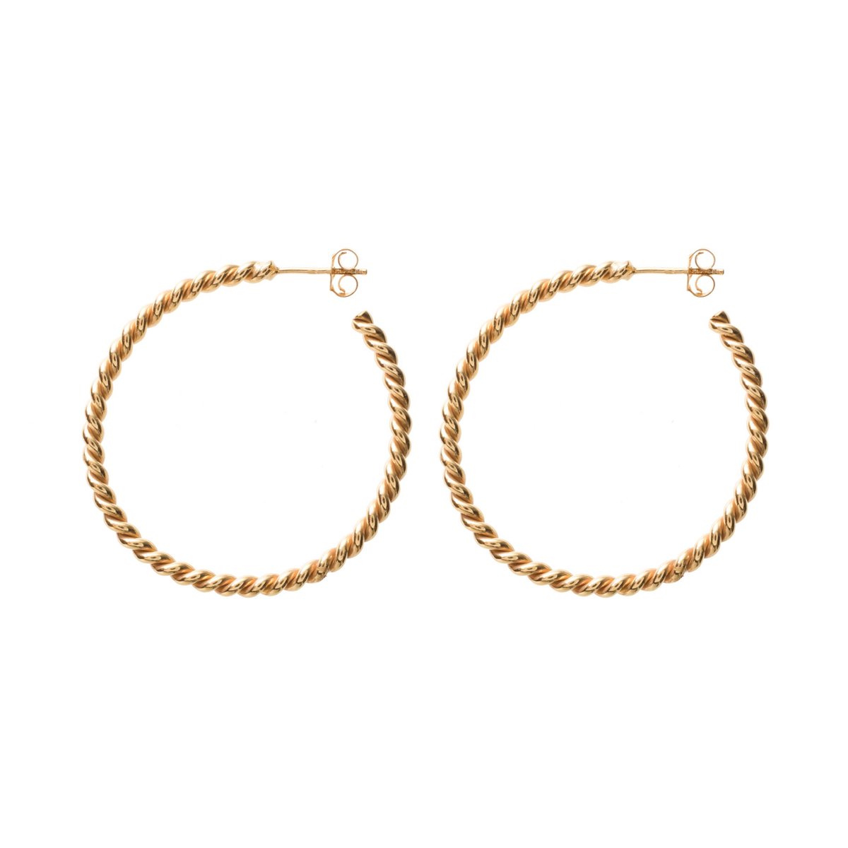 HÕBE – Gloria Oorbellen– 18 Karaat Goud Verguld Sterling Zilver – Gerecycled Zilver – Oorbellen– Handgemaakte Sieraad – Accessories – Dames Oorbellen– Oorhangers Hoop