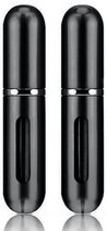 Navulbaar parfum flesje - Mini parfumflesje- Hurbulbaar parfumflesje- Hervulbare verstuiver - Zwart - Aluminium - Spray