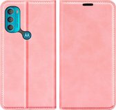 Cazy Motorola Moto G71 Hoesje - Portemonnee Book Case - Kunstleer - Roze