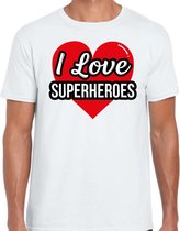 I love superheroes / superhelden verkleed t-shirt wit - heren - Superhelden/ superhelden thema verkleed outfit / kleding XL