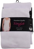 Dames onderhemd - Singlet - 2-pack- Wit - Brede bandjes - Maat 40