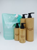 Loval - Luxe Geschenkset - Moederdag Cadeau - Organische shampoo en conditioner met argan olie - 2 Navulzakken 450ML - Zonder sulfaten, parabenen, siliconen en minerale olieën - 2