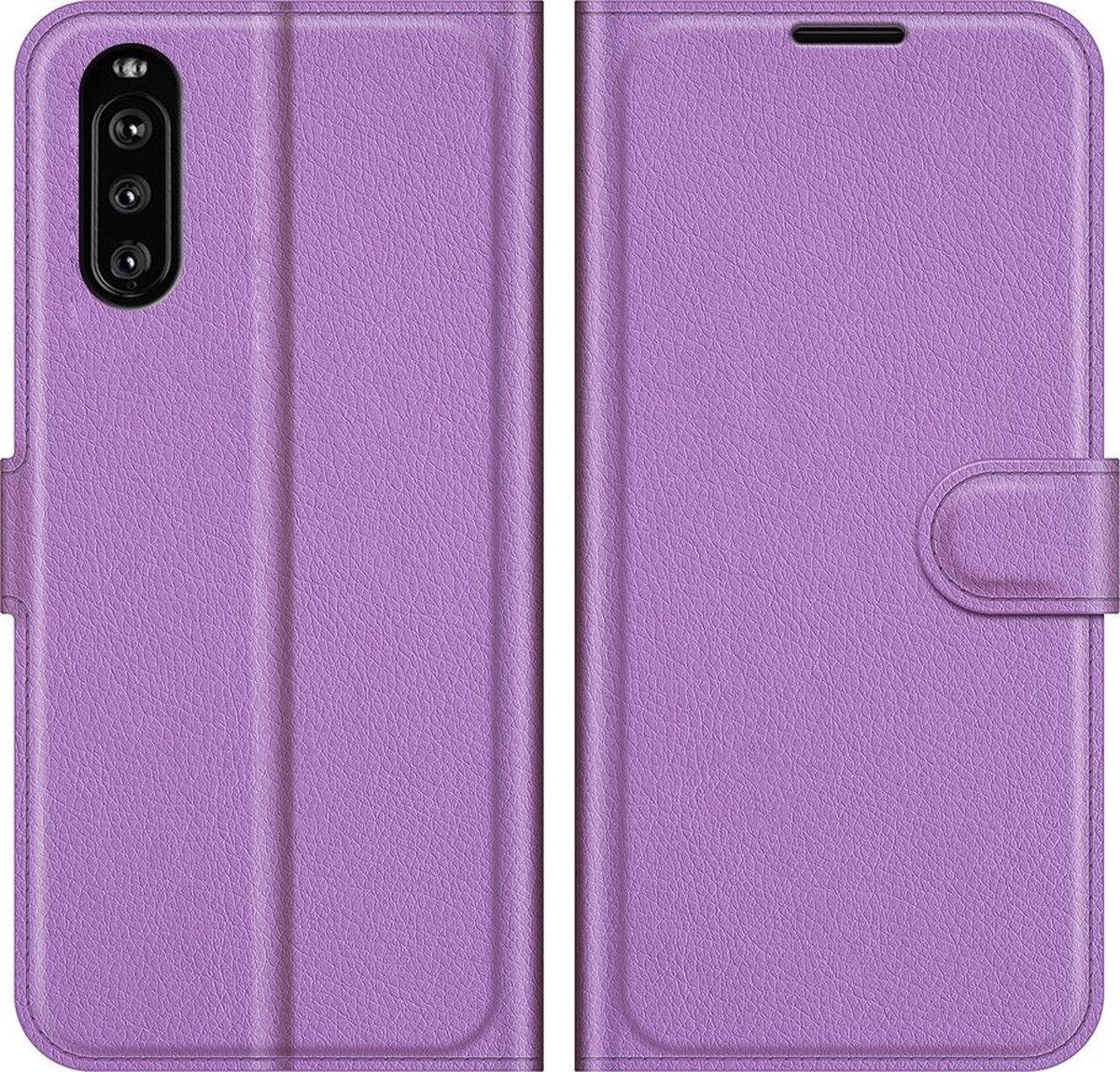 Mobigear Telefoonhoesje geschikt voor Sony Xperia 10 III Hoesje | Mobigear Classic Bookcase Portemonnee | Pasjeshouder voor 3 Pasjes | Telefoonhoesje voor Pinpas / OV Kaart / Rijbewijs - Paars