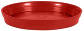 Bloempot kunststof onderschaal Toscane rood D15 cm - Onderschalen/opvangschalen