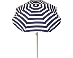 Summertime Parasol - stokparasol - Ø180 cm - blauw en wit