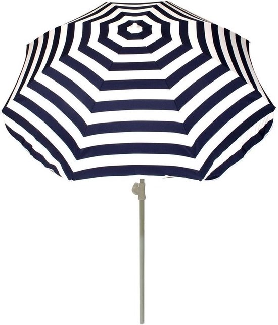 Summertime Parasol - stokparasol - Ø180 cm - blauw en wit