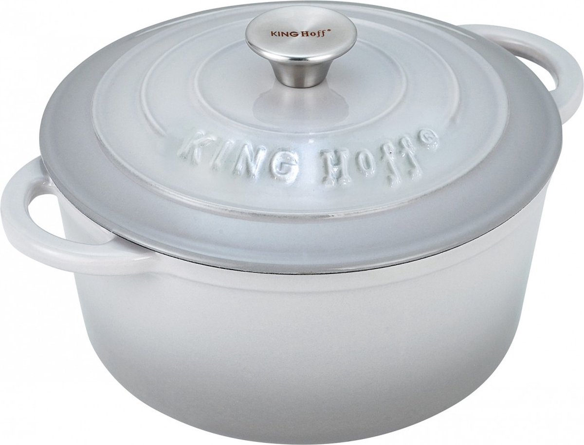 Kinghoff 1521 - gietijzeren braadpan - Ø24 cm - 4L - grijs - emaille