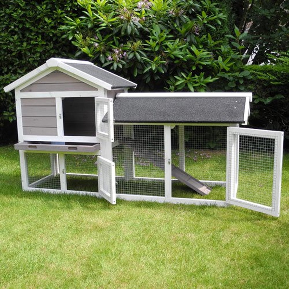 Konijnenhok – Wit/Bruin – 147 x 53 x 85 cm Konijnenhok – Wit/Bruin – 147 x 53 x 85 cm