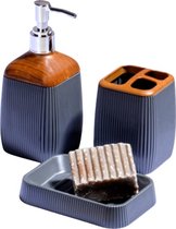 3 Delig Badkameracessoireset | Zeepdispenser | Zeephouder | Tandenborstelhouder