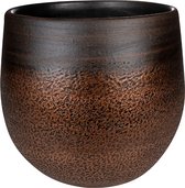 Pot Mya Shiny Mocha 26x26 cm ronde bruine bloempot voor binnen