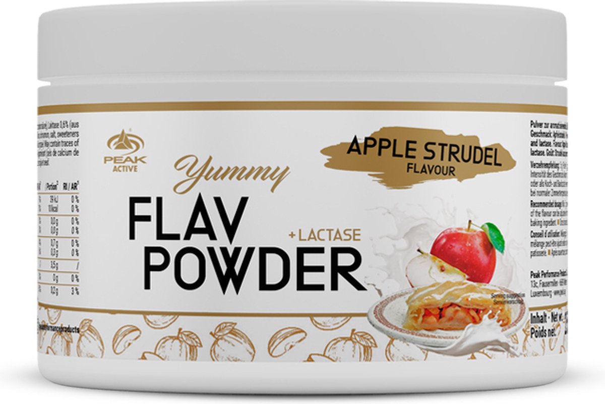 Peak Yummy Flav Powder (250g) Apple Strudel - Functionele voeding - Smaakstoffen/zoetstoffen