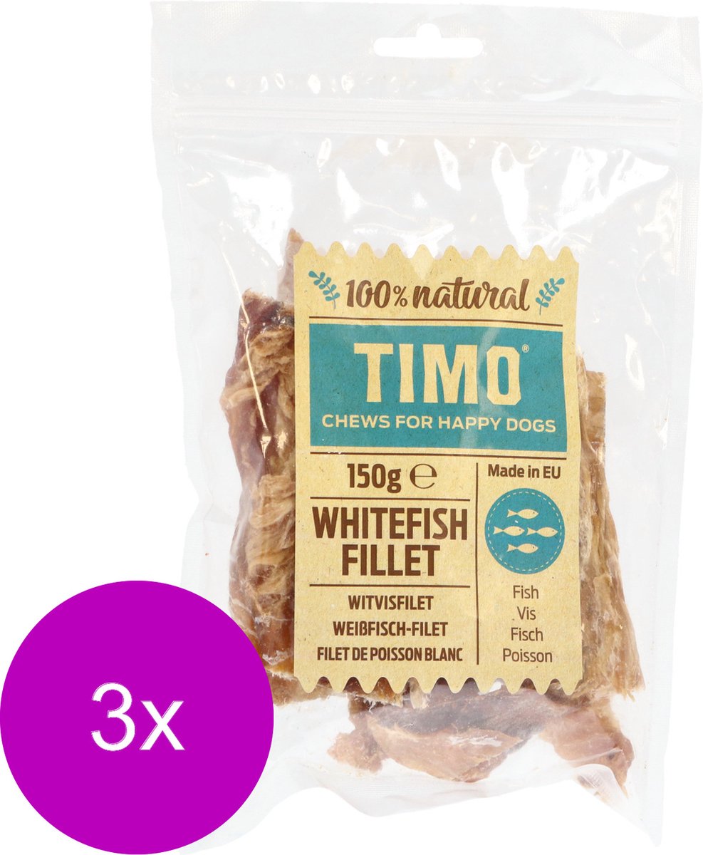 Timo Witvisfilet - Hondensnacks - 3 x 150 g