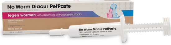 No Worm Diacur Petpaste Ontworming Pasta Hond 4,8 ml