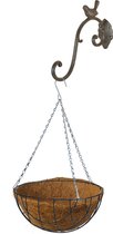 Panier suspendu 30 cm avec crochet mural en fer et incrustation de noix de coco - Ensemble complet de paniers suspendus en fonte