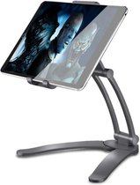 Manzibo Tablet Houder - Ipad Houder - Bescherming - Handsfree - Opvouwbaar - Mobiele houder - Opvouwbaar - Tablet Stand - Zilver