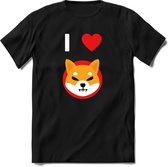 I love Shiba inu T-Shirt | Crypto ethereum kleding Kado Heren / Dames | Perfect cryptocurrency munt Cadeau shirt Maat XL