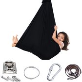 Hangmat - Sensorische Hangschommel Voor Kinderen - Indoor & Outdoor - Schommel - 1,5 Meter - Zwart