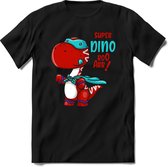 Dino Kinder T-Shirt Jongens / Meisjes  -  Leuk Dinosaurus Cadeau Shirt - grappige Spreuken, Zinnen en Teksten. Maat 146/152