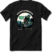 Mountainbiking | TSK Studio Mountainbike kleding Sport T-Shirt | Blauw | Heren / Dames | Perfect MTB Verjaardag Cadeau Shirt Maat L
