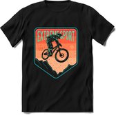 Extreme Sport | TSK Studio Mountainbike kleding Sport T-Shirt | Roze - Lime | Heren / Dames | Perfect MTB Verjaardag Cadeau Shirt Maat 3XL