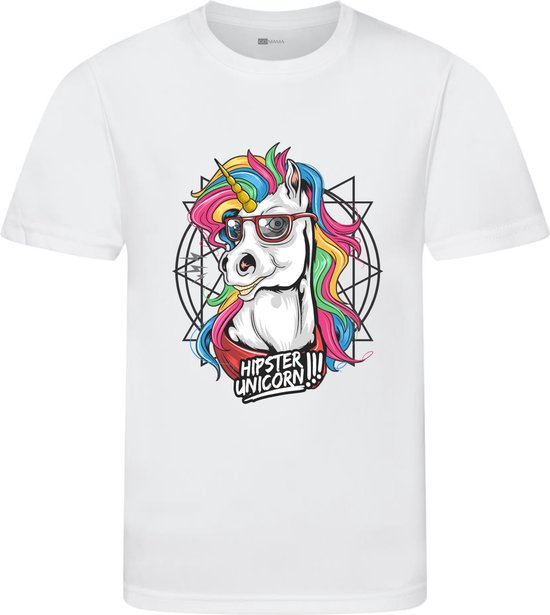 Hipster Unicorn - Unicorn T-shirt - T-shirt - T-shirt wit korte mouw