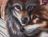 Diamond painting 40 x 50 cm crystal art full ronde steentjes -  Wolves  A Winter tale