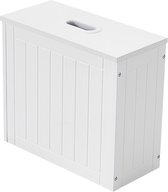 Stram Badkamer Opbergbox - Mini Kast - Toilet Kastje - Opbergkast - Opbergmand - Opbergers - Houten Look - PVC Materialen - Wit