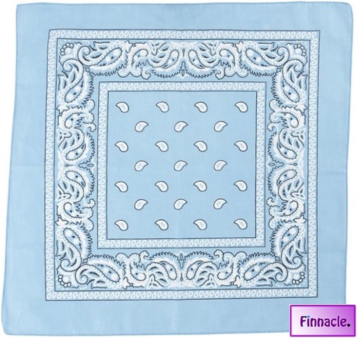 Finnacle - Hip Hop Bandana 100% Katoen Bandana Licht blauw Vierkante Sjaal 50cm * 50cm Hoofdband Boerenzakdoek Voor vrouwen/Mannen/Jongens/Meisjes