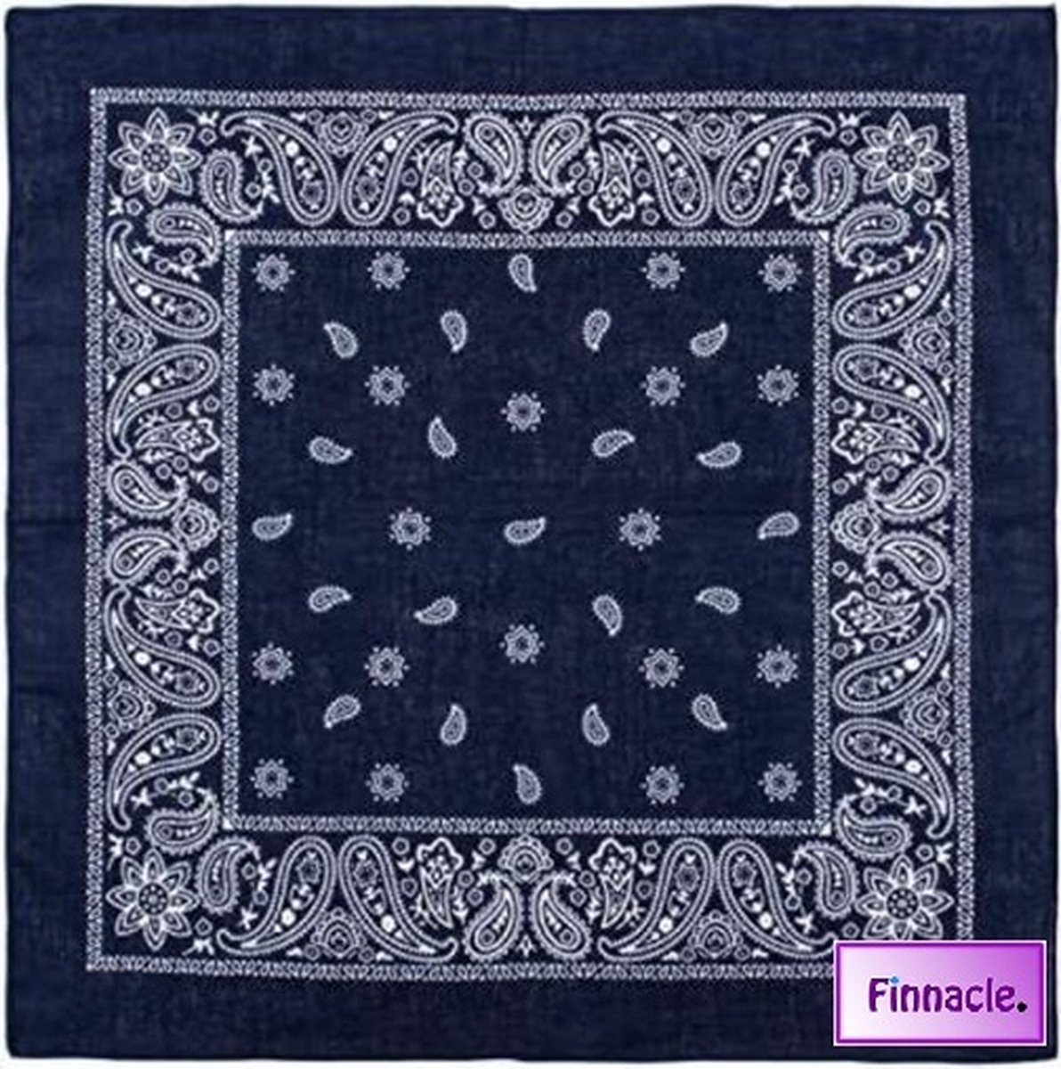 Finnacle - Hip Hop Bandana 100% Katoen Bandana Donker Blauw Vierkante Sjaal 50cm * 50cm Hoofdband Boerenzakdoek Voor vrouwen/Mannen/Jongens/Meisjes