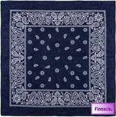 Finnacle - Hip Hop Bandana 100% Katoen Bandana Donker Blauw Vierkante Sjaal 50cm * 50cm Hoofdband Boerenzakdoek Voor vrouwen/Mannen/Jongens/Meisjes