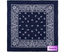 Finnacle - Hip Hop Bandana 100% Katoen Bandana Blauw Foncé Foulard Carré 50cm * 50cm Bandeau Agriculteurs Mouchoir Pour Femmes/Hommes/ Garçons/ Filles