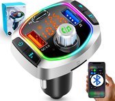 VESFY Bluetooth FM transmitter - Auto Lader - Carkit - Handsfree -7 Kleuren - MP3 - SD Kaart - Snel Lader - Bluetooth Audio Receiver