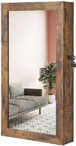 Luxiqo® Rustieke Sieradenkast met Spiegel – Rustieke Sieradenspiegel – Spiegeldeur Kast – Sieraden Spiegel – Staande Spiegelkast – Hout – 37 x 67 x 10 cm