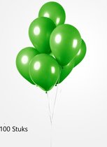 100 x Appeltjes Groen Ballonnen 100% biologisch afbreekbaar , 30 cm doorsnee,  Voetbal, Verjaardag, Themafeest, Versiering