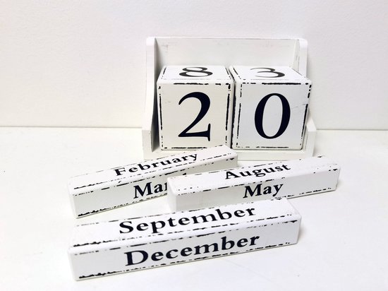 Calendrier bloc - Grijs - 18 cm x 12 cm x 9 cm