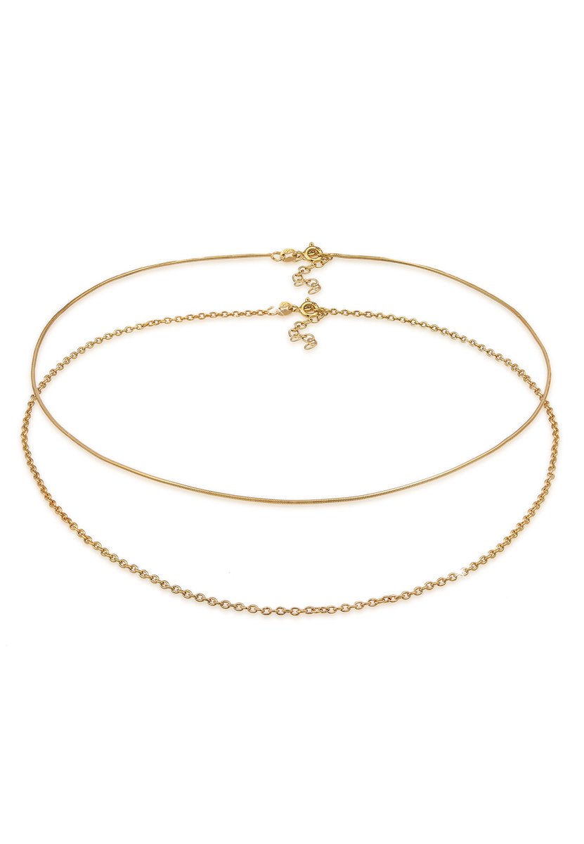 Elli - Halsketting - dames choker slangenketting ankerketting basic in 925 sterling zilver roségoud verguld - Dames