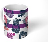 Mok - Koffiemok - Tiener - Skull - Zonnebril - Patroon - Mokken - 350 ML - Beker - Koffiemokken - Theemok