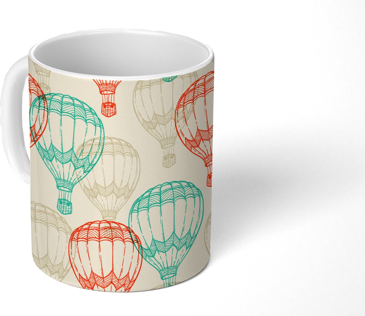 Mok - Koffiemok - Vintage - Luchtballon - Kind - Design - Mokken - 350 ML - Beker - Koffiemokken - Theemok