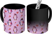 Magische Mok - Foto op Warmte Mokken - Koffiemok - Pinguïn - Hart - Design - Magic Mok - Beker - 350 ML - Theemok