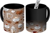 Magische Mok - Foto op Warmte Mokken - Koffiemok - Patronen - Koffie - Cappuccino - Chocolade - Magic Mok - Beker - 350 ML - Theemok