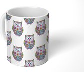 Mok - Koffiemok - Patroon - uil - Vogel - Mokken - 350 ML - Beker - Koffiemokken - Theemok